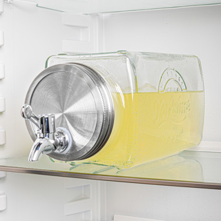 Kühlschrank-Getränkespender aus Glas, 3,8 L Maße ca. 10,8 x 11,5 x 32,5cm