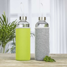 borosilicate glass bottle, 1L with neoprene protecting cover