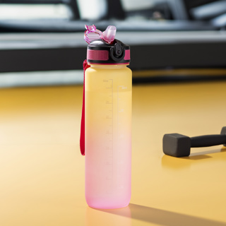 Sport-Trinkflasche, 1L aus Kunststoff mit Verschluss
