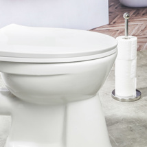 Duroplast Toilet Seat with Soft-Close  Overall size (LxWxH): 46 x 37,3 x 5 cm
