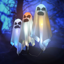 Set of 3 Holloween white ghost