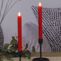 LED candle rustic red 
