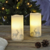 2 LED Christmas Candles 