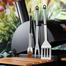 3pcs bbq tool set incl.: fork, spatula & tong