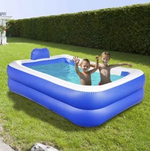 family pool with transparent wall and pillow size: 200 x 150 x 50 cm
