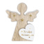 Holzdeko mit LED sortiert Tanne, Herz und Engel
