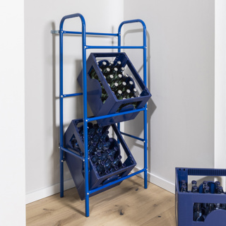 Bottle Crate Rack for 3 Crates incl. wall holder