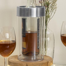 Weinkühler aus Kunststoff mit Edelstahlring Maße: ca. 11.7 x 22.8cm 