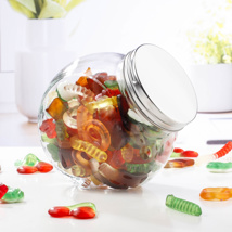 1400ml glass candy jar with metal cover