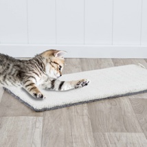 Kratzmatte für Katzen - graues Plüsch Maße: ca. 50 x 22cm