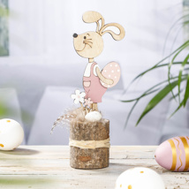 Wooden easter bunny decoration size: 8x19 cm