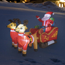 Aufblasbarer Weihnachtsmann mit Schlitten  ca. 240 x 90 x 155cm 