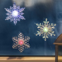 LED Fensterdeko "Schneeflocke" farbwechselnd, drei Designs
