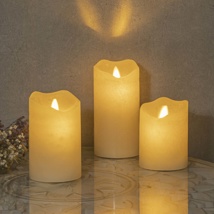 Flammenlose LED Kerzen, 3er Set mit beweglicher Flamme
