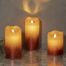 Flammenlose LED Kerzen, 3er Set mit beweglicher Flamme