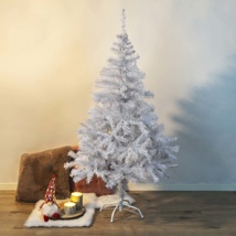 Weihnachtsbaum 150cm hoch, weiß mit Metallständer und Ästen aus Kunststoff