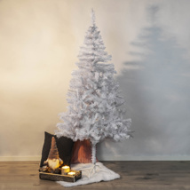 Weihnachtsbaum 180cm hoch, weiß mit Metallständer und Ästen aus Kunststoff