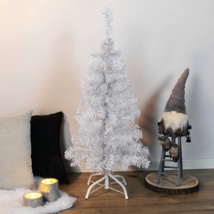 Weihnachtsbaum 90cm hoch, weiß mit Metallständer und Ästen aus Kunststoff