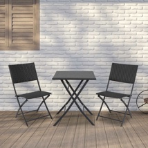 Geflecht Balkonset Arcadia mit Tisch und 2 Stühlen
