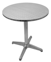 Alu-Bistro-Tisch rund mit 4 Standfüßen, 60 cm Durchmesser