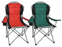 Deluxe Padded Camping Chair Red + Green Assorted