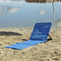 Strandliege, klappbar, blau mit praktischer Umhängetasche