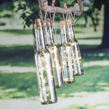 LED Solar Flaschen Lichterkette mit 7m Zuleitung