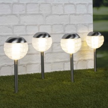 Solar steel lamp with steel top 4 pack set