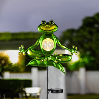LED Solar Gartenstecker Frosch Maße: 34 x 7,5 x 102,5cm