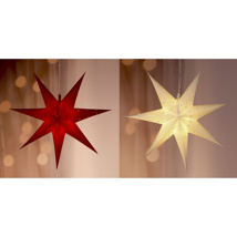 Weihnachtsstern in weiß oder rot mit sternförmigen Ausschnitten