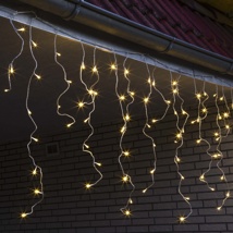 LED Lichtervorhang "Eisregen" mit 200 warm weiße LEDs