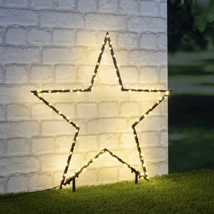 LED Gartenstecker Stern mit 150 warm weißen LEDs