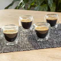 Espresso Glas, 80ml 4er Set  doppelwandig 