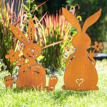 Set of two pcs rust easter deco 