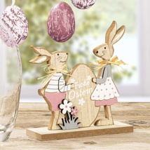 wooden easter bunny decoration size: 15x16x5 cm