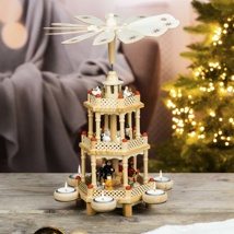 wooden Christmas Pyramid height appr. 42cm, dia appr. 25,5cm