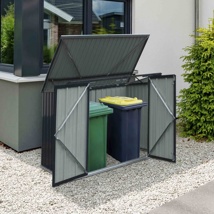 Garten-Mülltonnenbox Maße: ca. 185 x 100 x 117/133cm
