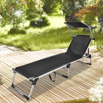 Sunlounger with Sunshade Dimensions: 187 x 60 x 30 cm