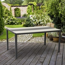 Aluminium table size: 150cm x 90cm x 72cm