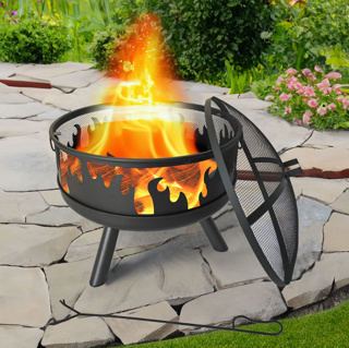 Firepit with spark guard size approx. ⌀ 61.5 x 43 cm