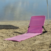 Strandliege, klappbar, pink mit praktischer Umhängetasche
