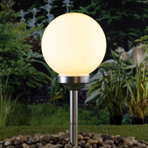 LED Solar- Kugellampe, Ø ca. 30 cm aus Kunststoff mit Erdspieß