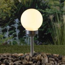 LED Solar- Kugellampe, Ø ca. 15cm aus Kunststoff mit Erdspieß