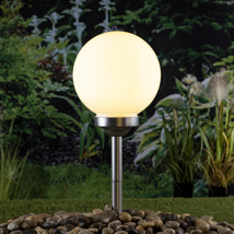 LED Solar- Kugellampe, Ø ca. 20cm aus Kunststoff mit Erdspieß