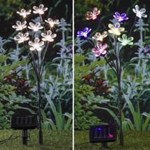 LED Solar-Blumenstecker sortiert warmweiß / bunt