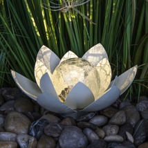 Solar Lotusblüte aus Metall Maße: ca. 27,6 cm x12cm