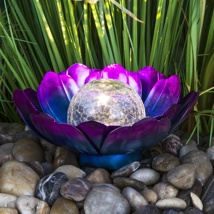 Solar Lotusblüte aus Metall Maße: ca. 25cm x 25cm x 10cm