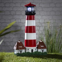 LED solar lighthouse size: 25 x 12 x 43cm