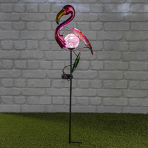 LED solar garden stake flamingo