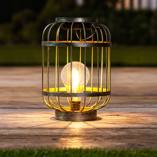 LED solar table lantern size: 17 x 17 x 24cm